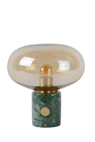 Настольная лампа Charlize 03520/01/62 Lucide янтарная 1 лампа, основание зелёное мрамор в стиле современный  фото 2